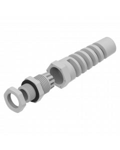 Spiral cable strain relief + nut M16 RAL 7035