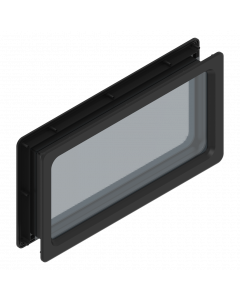 Window rectangular 638 x 334 mm black 80 mm