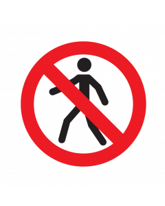 Pedestrians prohibited sticker 