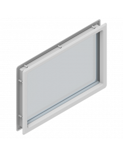 Window screwed rectangular 488 x 325 mm white 40 mm