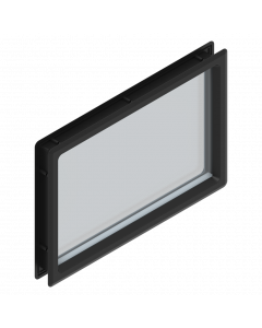 Window screwed rectangular 488 x 325 mm black 40 mm