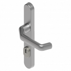 Lever on back plate with cylinder protection